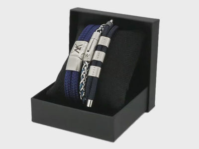 Touw armband 12mm - Caesar | Blauw