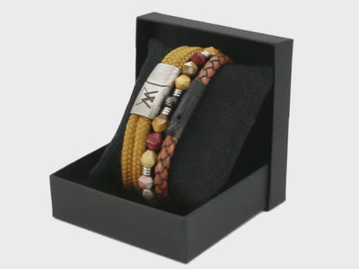 Touw armband 12mm - Caesar | Okergeel