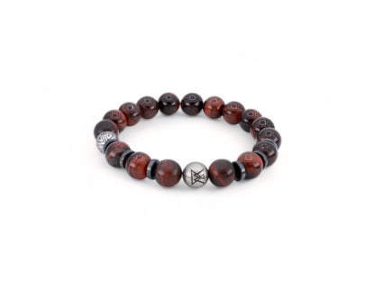 roodbruin kralen heren armband