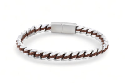 stalen armband heren donkerbruin