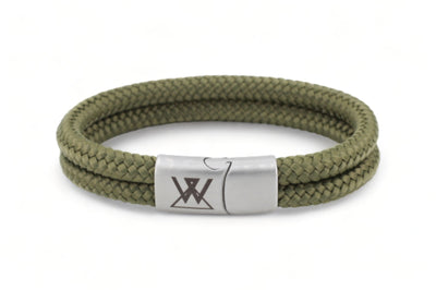 Touw armband 12mm - Caesar | Legergroen