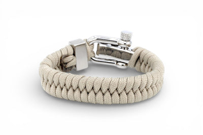 touw armband heren beige