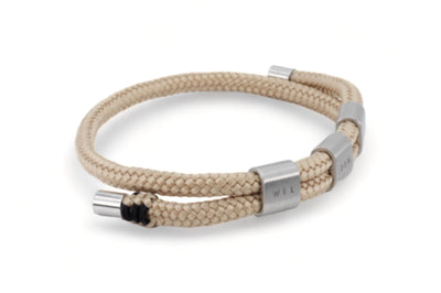 heren touw armband beige