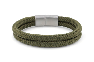 Touw armband 12mm - Caesar | Legergroen