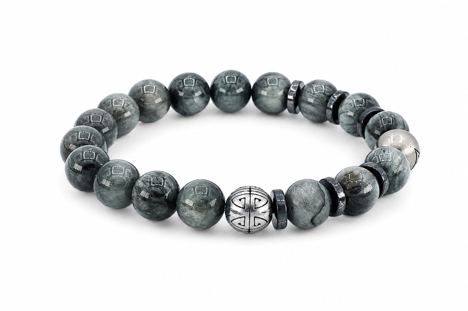 zwarte kralen heren armband