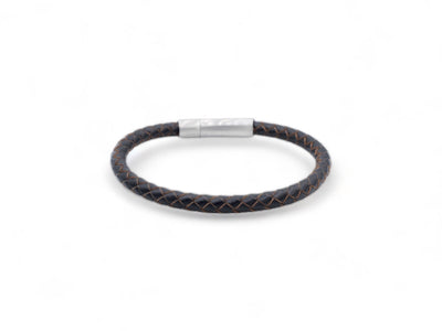 zwart leren herenarmband